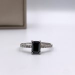 Radiant Black Moissanite Proposal/Engagement Ring
