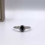 Oval Black Moissanite Proposal/Engagement Ring