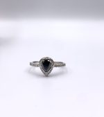 Pear Black Moissanite Proposal/Engagement Ring