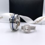 Radiant Shape Couple Rings Set