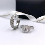 Cushion Shape Couple Rings Set