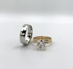 18K Solid Gold & PT950 Couple Set