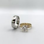 18K Solid Gold & PT950 Couple Set