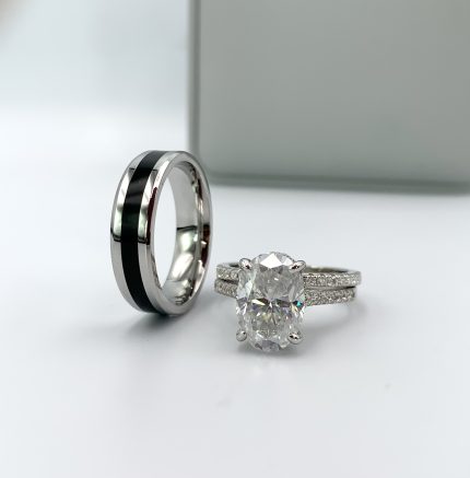 Rosie S925-Rhodium Couple Rings Set